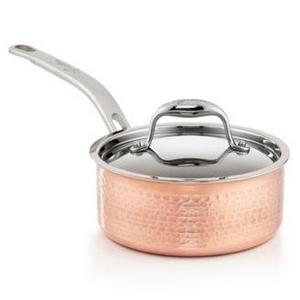 Lagostina Martellata Tri-ply Copper 2-Qt. Saucepan With Lid