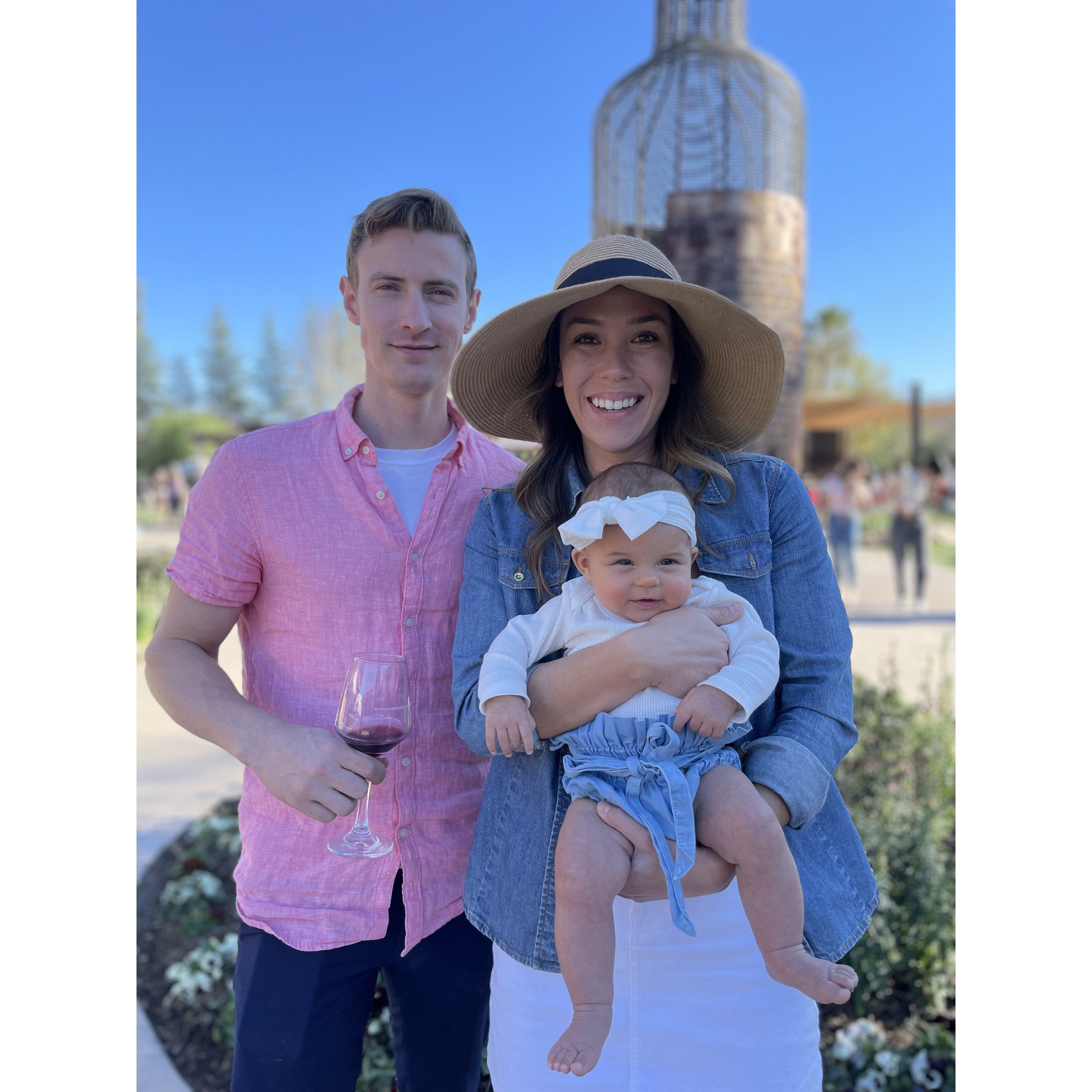 Sipping on wine at Wilson Creek Winery with our favorite niece Hadley Mae.