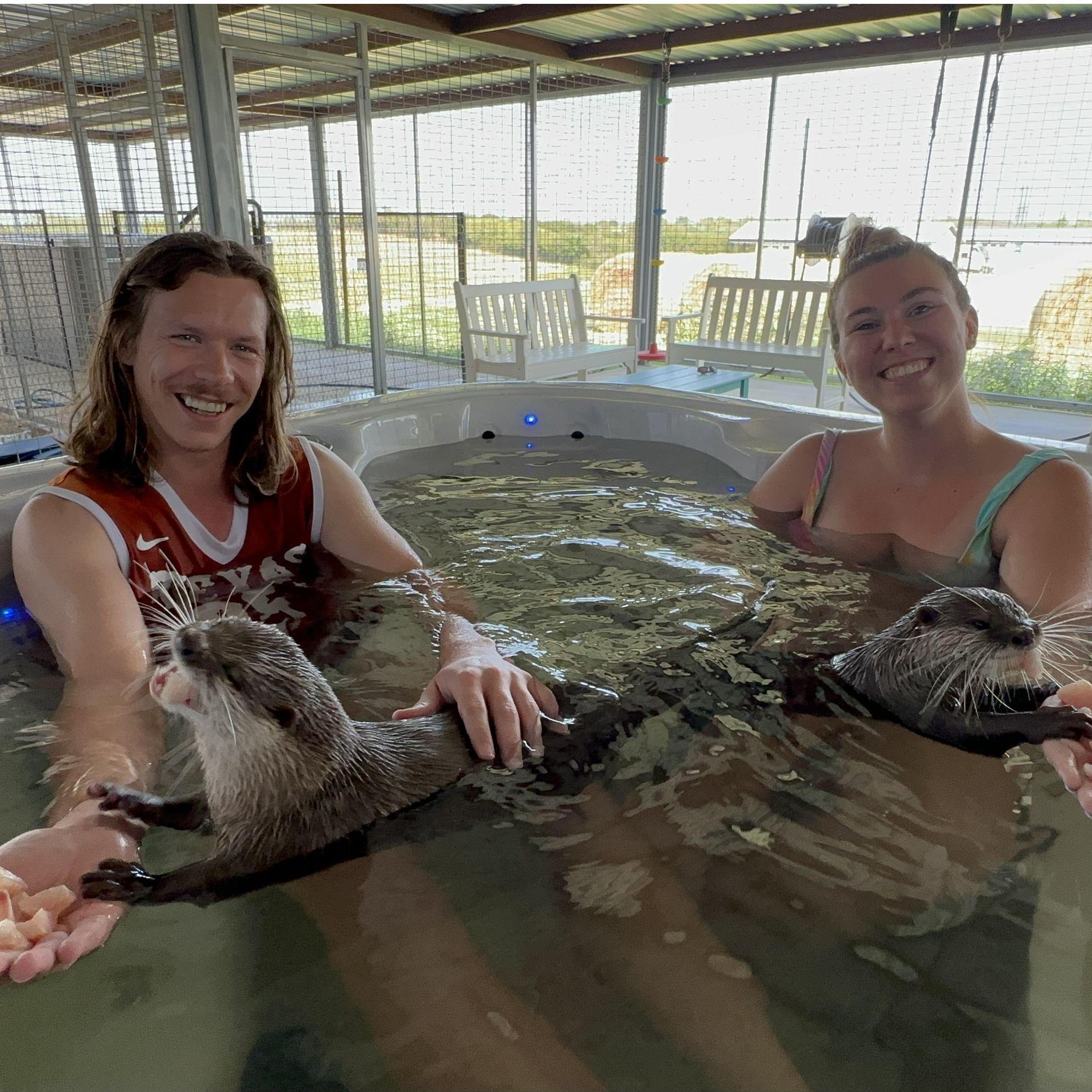 Swimming with otters for Joe's birthday