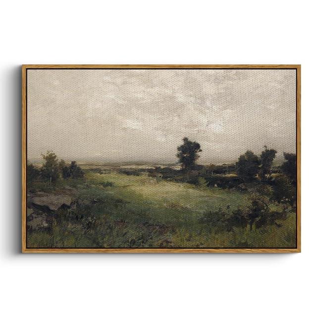 InSimSea Framed Vintage Landscape Canvas Wall Art | Wild Field Oil Painting Prints | Cottagecore Bedroom Bathroom Office Decor 24x36inch