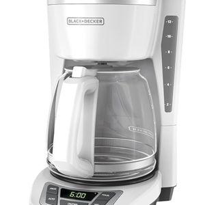 BLACK+DECKER CM1160W-1 CM1160W 12-Cup Programmable Coffeemaker, White/Stainless Steel