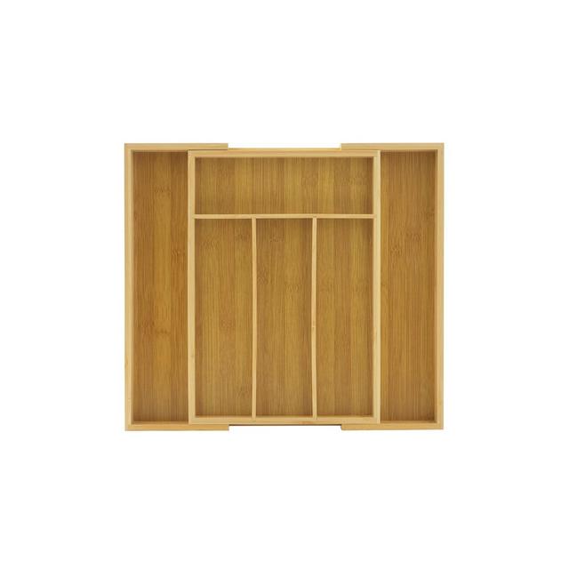 JoyJolt Expandable Bamboo Flatware Organizer - Natural Bamboo