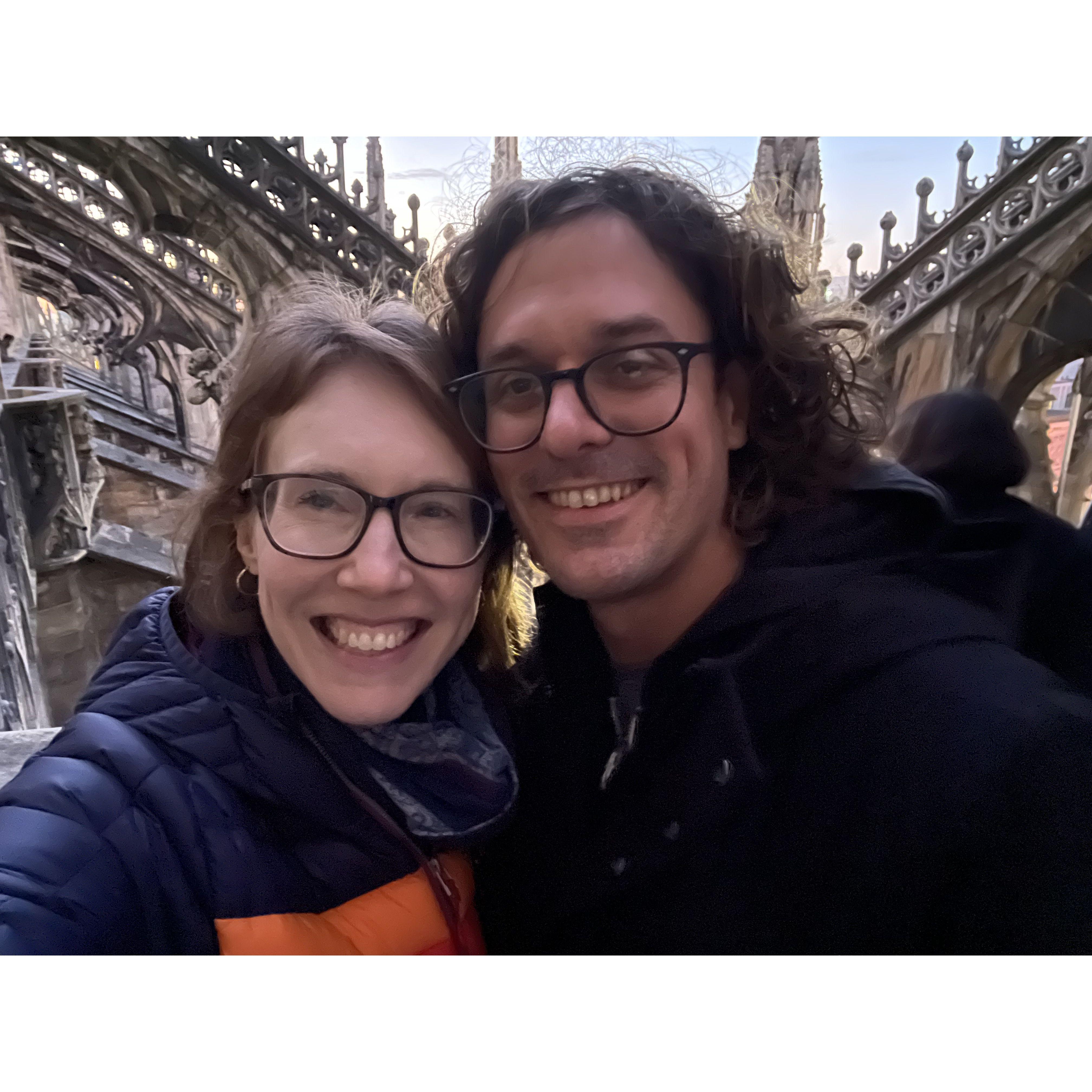 On top of the Duomo in Milan