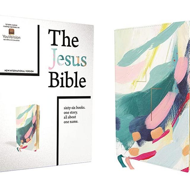 The Jesus Bible Artist Edition, NIV, Leathersoft, Multi-color/Teal, Thumb Indexed, Comfort Print