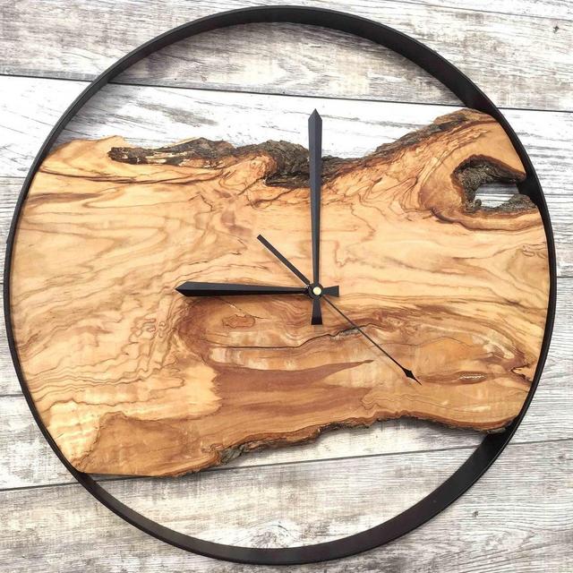 Rustic Wood Clock, Wooden Wall Clock, Wood Wall Clock, Bedroom Wall Clock, Office Wall Clock, Log Cabin Decor