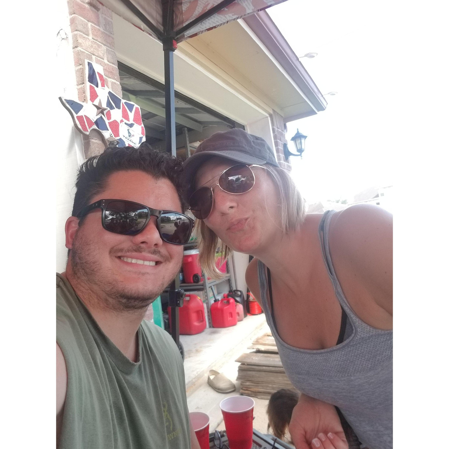 Our first selfie as a undercover couple! We thought no one knew! Silly us!!