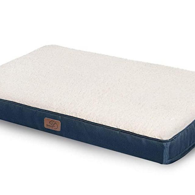 Bedsure Extra Large Dog Bed for Large Dogs Cats Up to 100lbs - Orthopedic XL Dog Beds with Removable Washable Cover, Egg Crate Foam Pet Bed Mat, Denim Blue