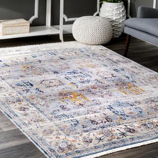 Janel Floral Fringe Area Rug