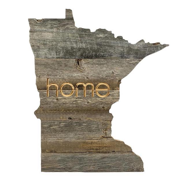 Minnesota Rustic Farmhouse Wood State Sign | State Wall Home Décor | Makes a Great MN Themed Gift for Newlyweds, Homesick or State Pride | Natural Weathered Gray | Made of 100% Reclaimed and Recycled Wood