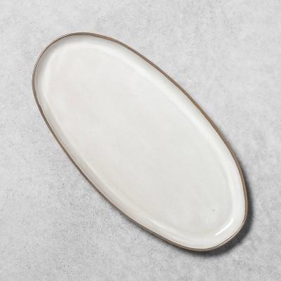 Reactive Glaze Stoneware Medium Oval Serve Tray Gray - Hearth & Hand™ with Magnolia