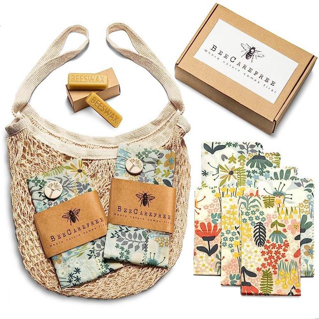 Reusable Beeswax Wraps - 9 pack Beeswax Food Wraps - Eco-Friendly, Plastic-Free, Zero-Waste, Food Storage - Wrap Vegetables, Herbs, Fruits, Cheeses, Sandwiches, and Bread - Keeps Food Fresher Longer