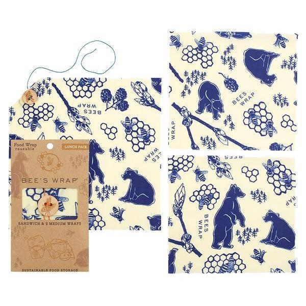Bee's Wrap Bees and Bears Lunch Pack Set