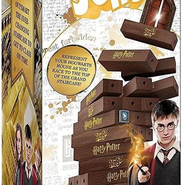 USAOPOLY Jenga Harry Potter | Build The Grand Staircase of Hogwarts to Reach The Classroom | Based on Harry Potter Film Franchise | Collectible Jenga Game | Unique Gameplay with Custom Dice