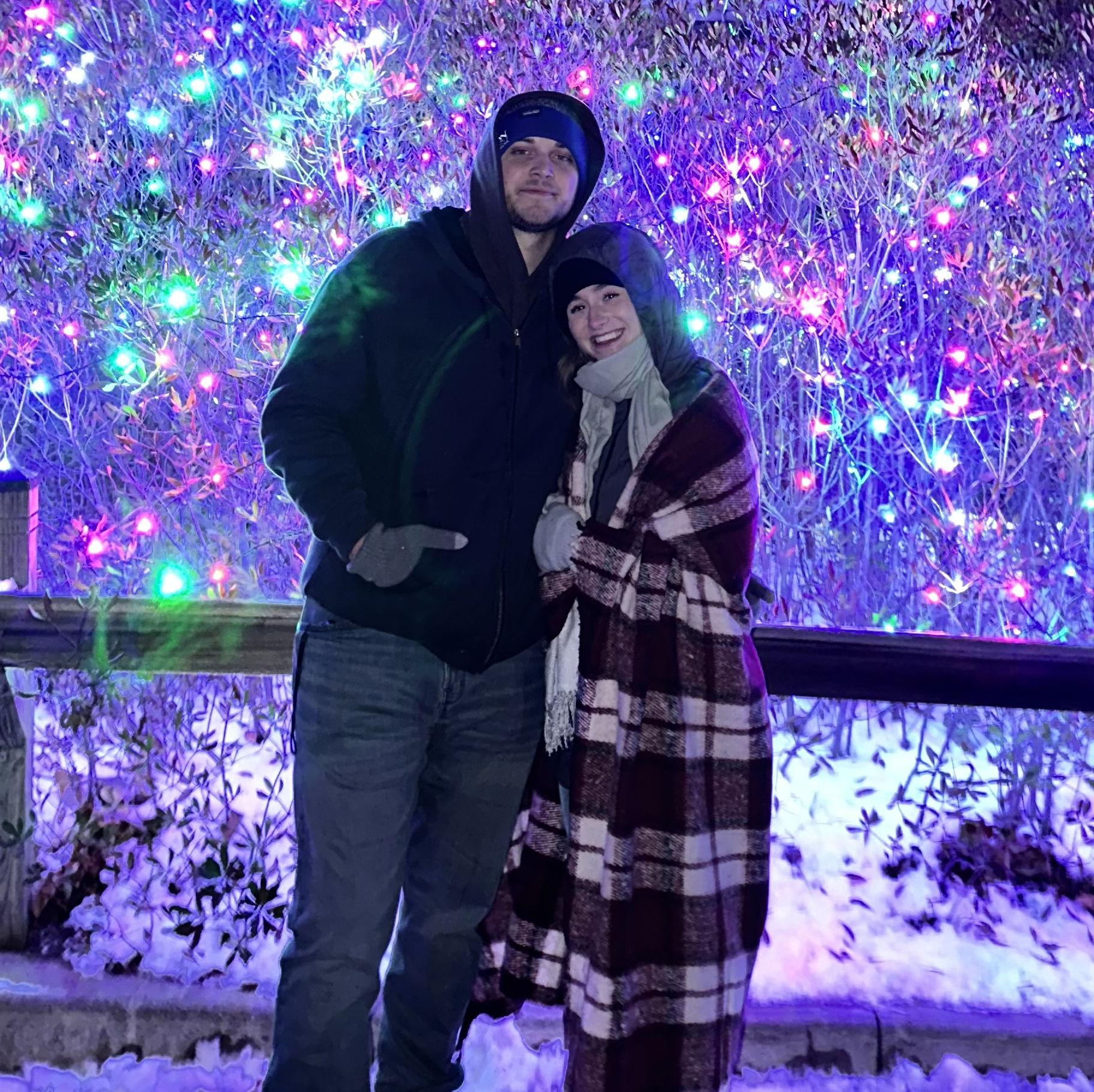 This was us at the Zoo Lights this past Christmas.