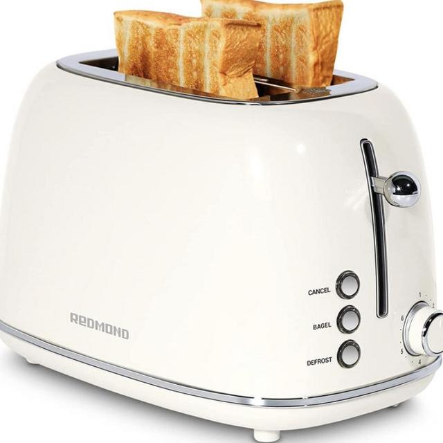 Cream 2 Slice Toaster Retro Stainless Steel Toaster with Bagel ...