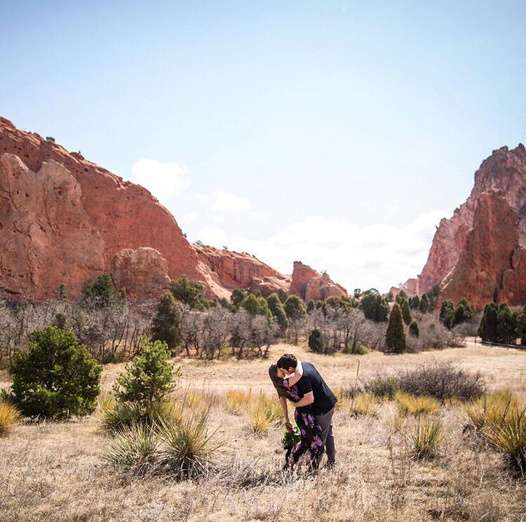 Engagement photo: Spring 2018, Garden of the Gods Park, Colorado