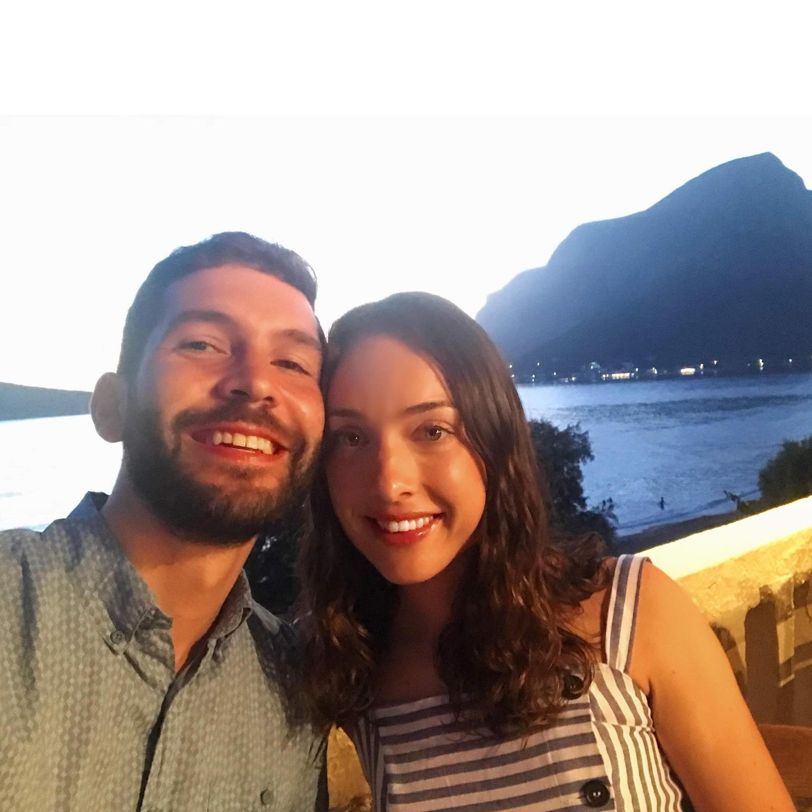 Kalymnos, Greece, August 2018. Happy after a day filled with climbing and tummies full of pizza.