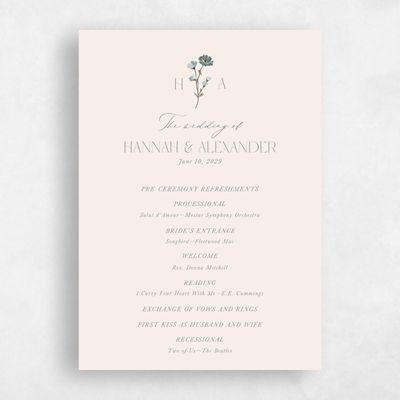 Linen, Beige Wedding Program - Marlowe