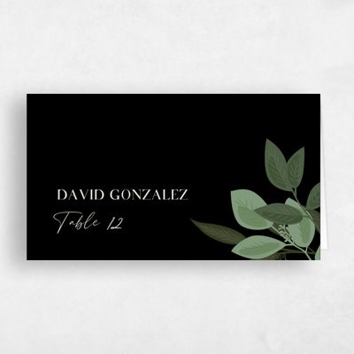 Black Wedding Place Card - Summerlin