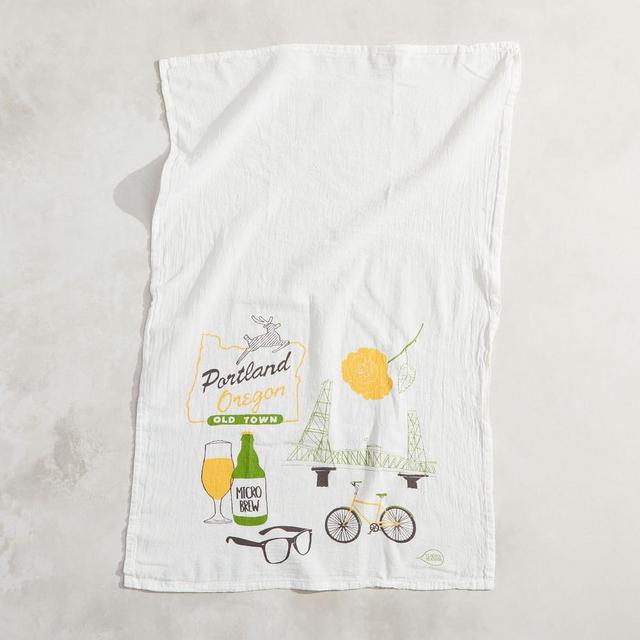 Claudia Person City Tea Towel, Portland