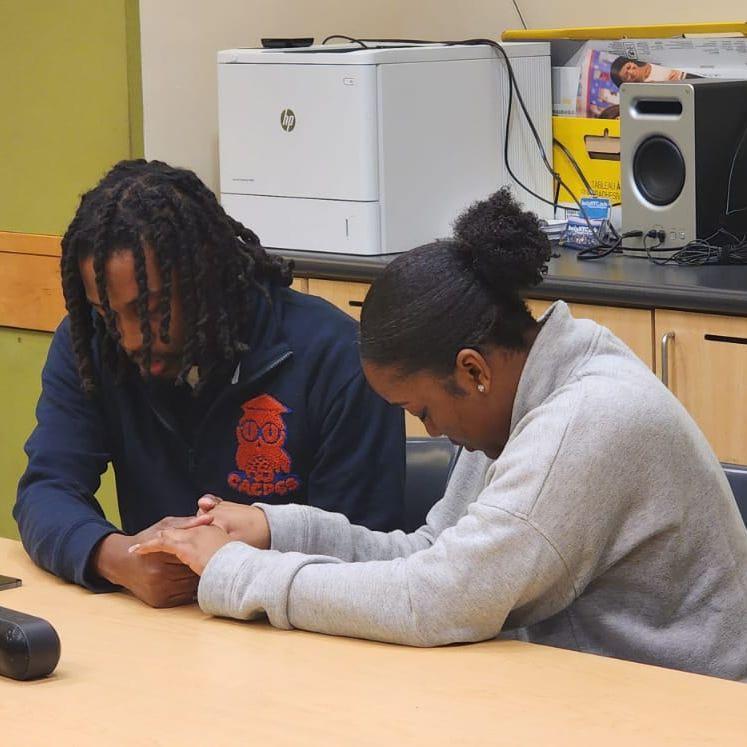Praying before leading a bible discussion together