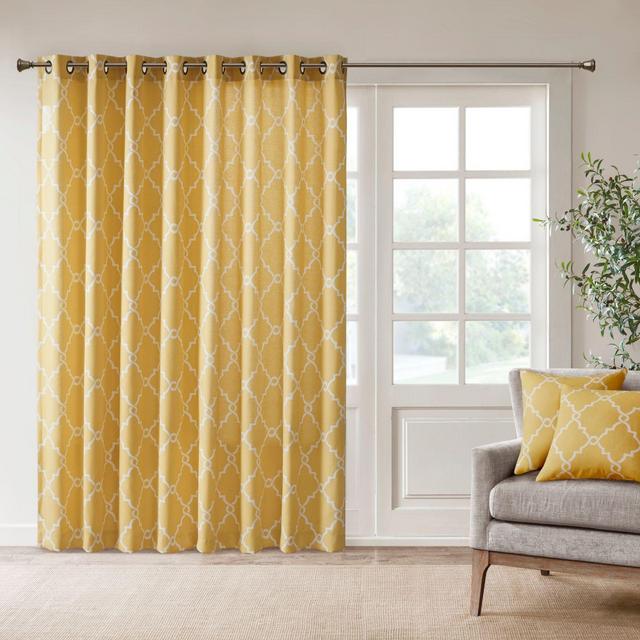 Madison Park Saratoga 84-Inch Grommet Top Patio Door Window Curtain Panel in Yellow
