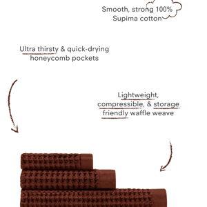 Waffle 3pc Bath Towel Bundle | Onsen / Red Clay