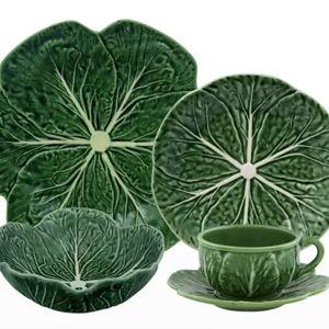 Bordallo Pinheiro Cabbage 5-Piece Dinnerware Set Green