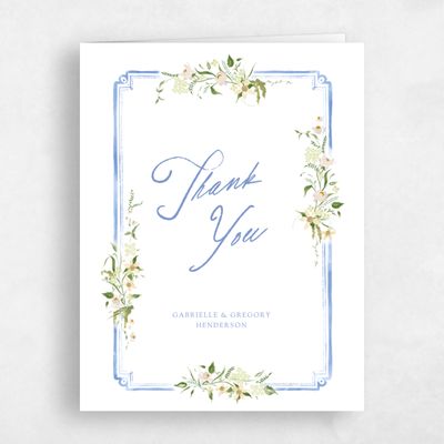Denim Blue Wedding Thank You - Erica Portrait