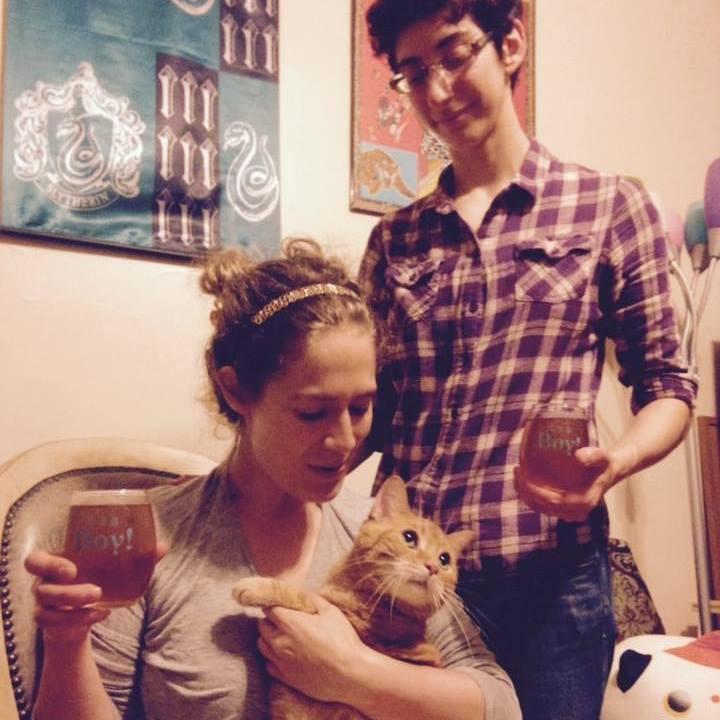 Our fake birth announcement for our first cat, Butter, who was a very good boy.
