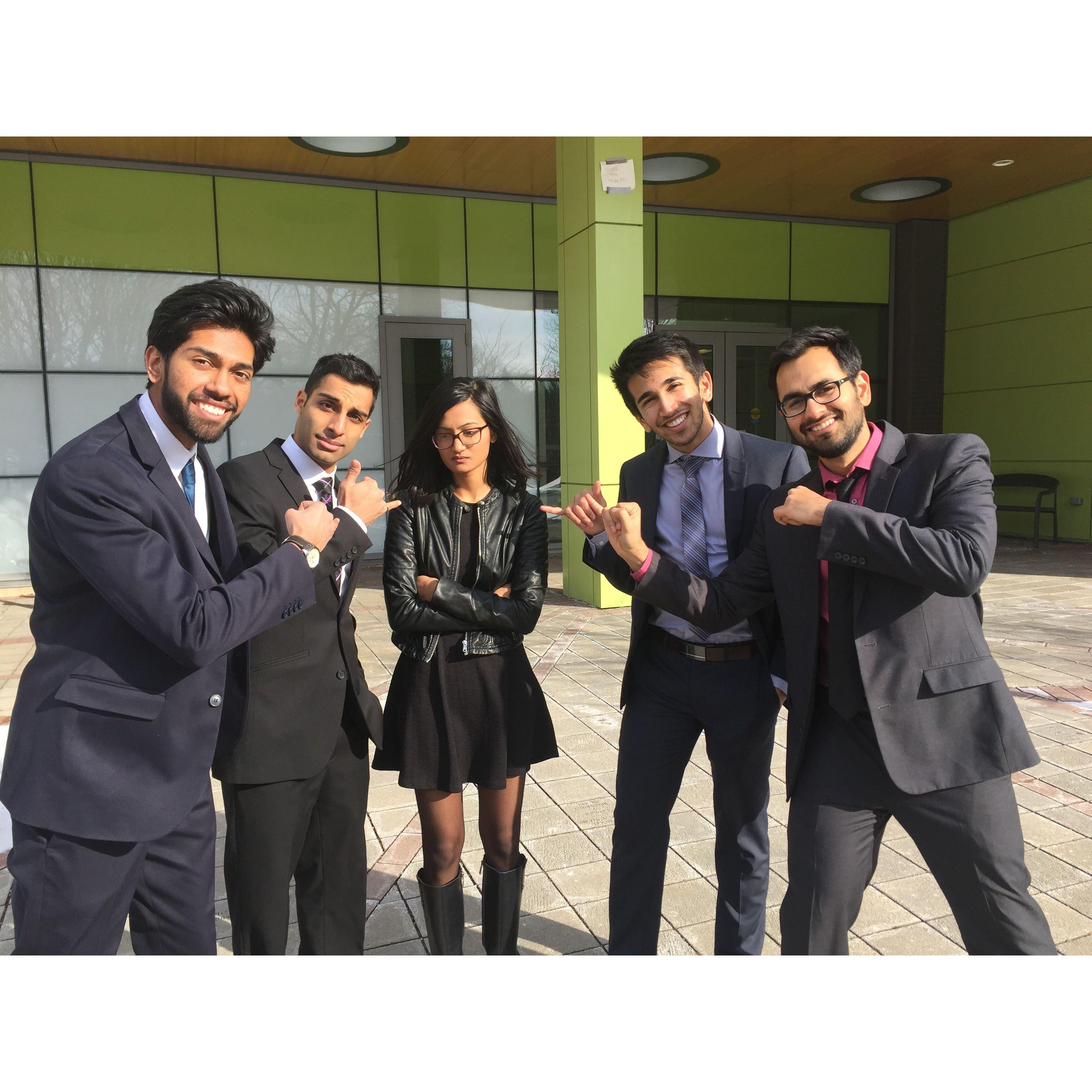 Celebrating together!! Jeet and the boys got their Iron Ring (engineering ring) before Ritu and decided it was appropriate to tease Ritu. It was not appropriate to tease Ritu.