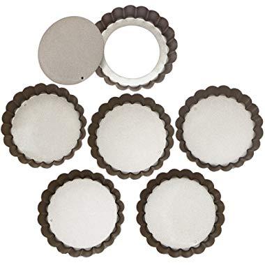 Webake 4 Inch Quiche Pans Removable Bottom Mini Tart Pans Set of 6
