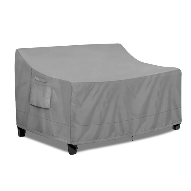 PureFit Outdoor Couch Cover Waterproof Patio Sofa Furniture Covers, 2-Seater Outdoor Loveseat Cover with Air Vent and Handles, 60W x 35D x 35H Inches, Gray