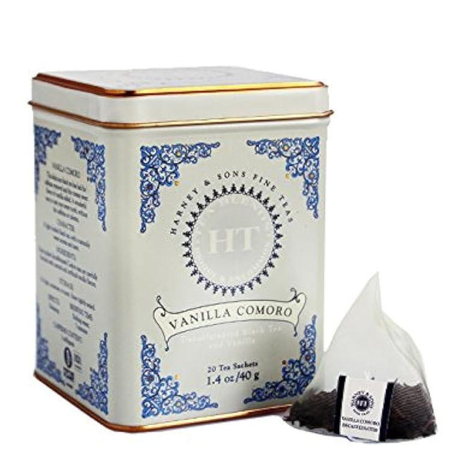 Harney and Sons Fine Tea, Vanilla Comoro, 20 Count (Pack of 4)