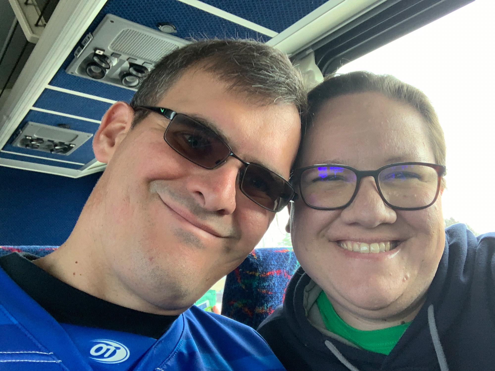 On the bus to the last Railers game @ Adirondack - Go Railers!
