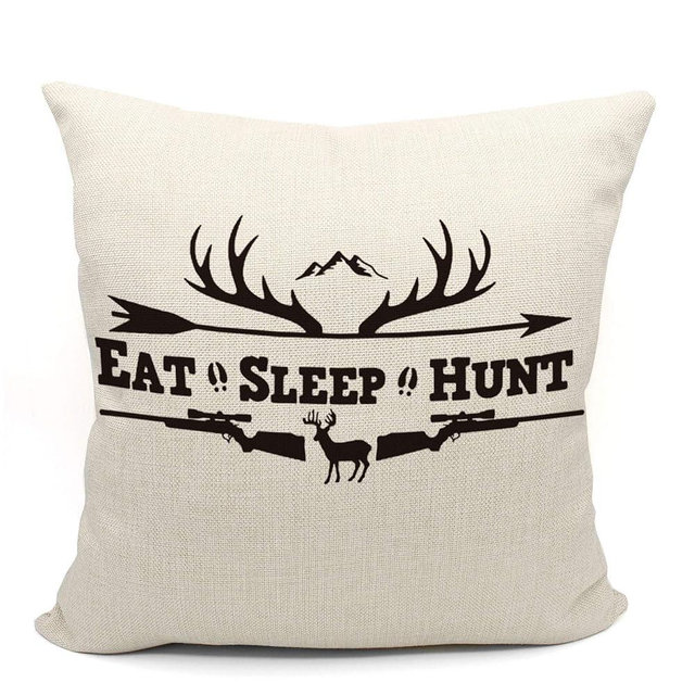 Mancheng-zi 18x18 Hunting Pillow Covers - Mountain, Deer, Rustic Throw Pillows