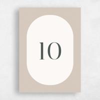 Beige Wedding Table Number - Majestic