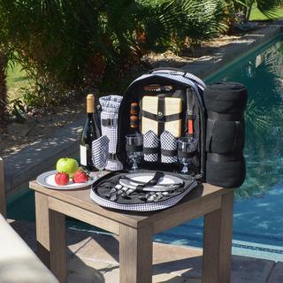 2-Person Equipped Picnic Backpack with Blanket