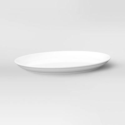 18" x 14" Porcelain Oval Serving Platter White - Threshold™