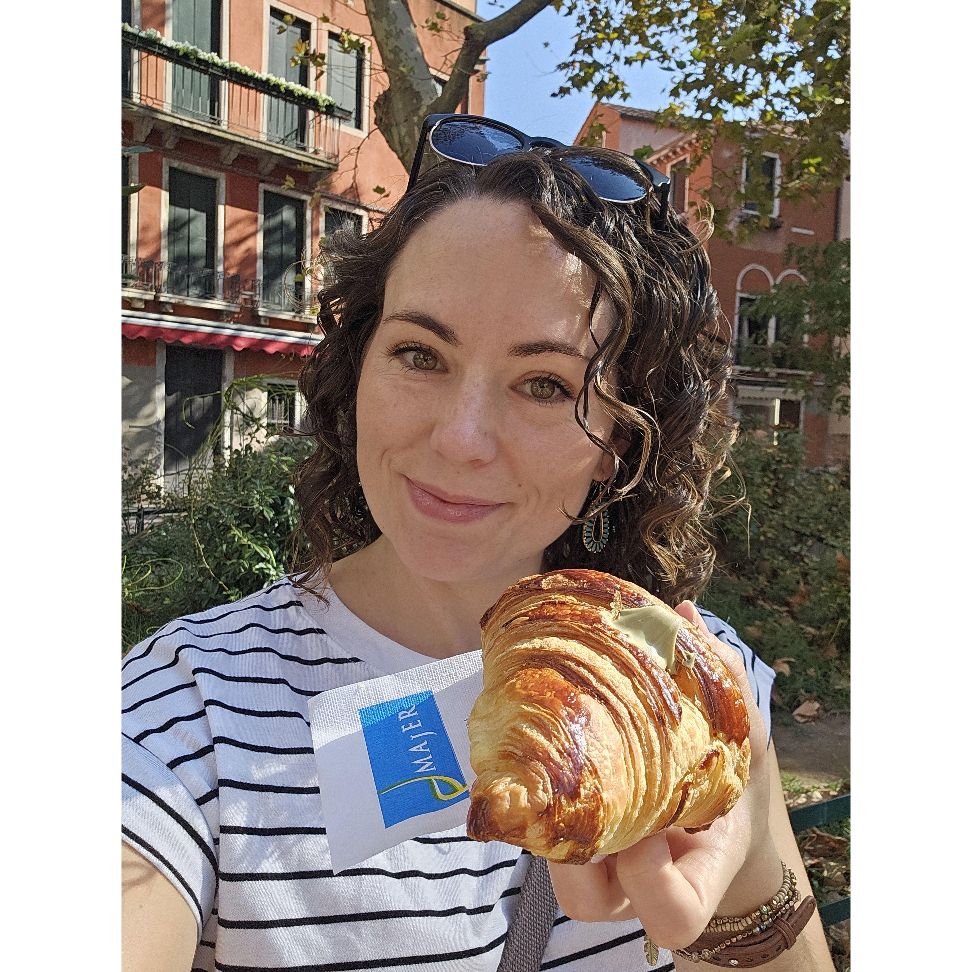 Pistachio Cream Croissant in Venice, Italy