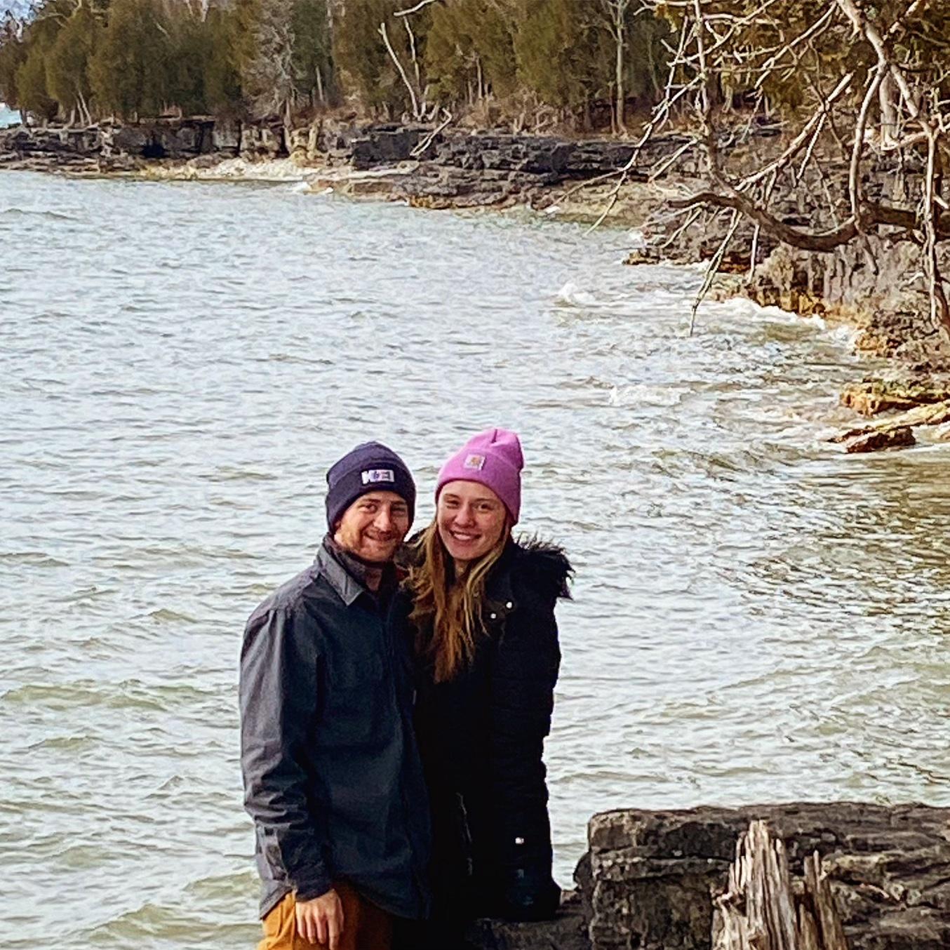 Hiking around Cave Point park in Door County