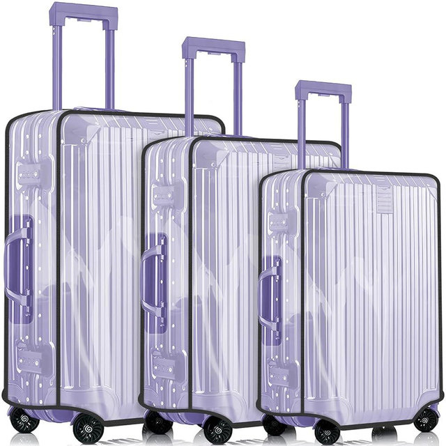 GigabitBest Clear Luggage Cover Protectors For Suitcase Transparent 20" 24" 28" suitcase cover Waterproof Suitcase Sleeve for 20" 24" 28" wheeled suitcases