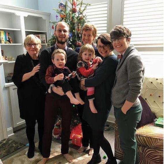 Christmas with our nephew Isaac and niece Ruby in 2017, along with Courtney's mom, brother and sister in law.
