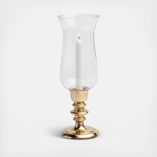 Howard Matte Silver Hurricane Candle Holder
