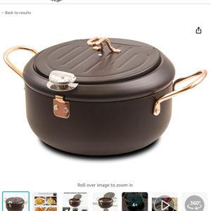Japanese Tempura Deep Fryer Pot (10in/Black)