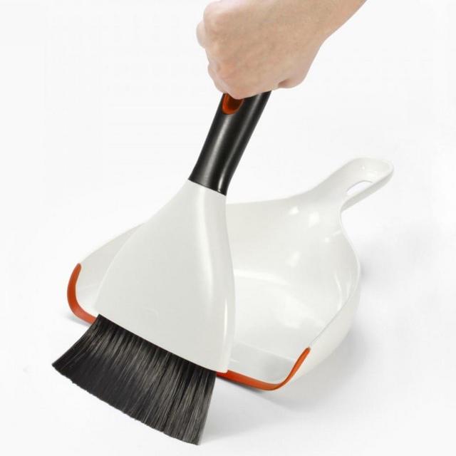 OXO Good Grips Dustpan and Brush Set, White