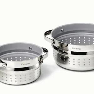 Steamer Pot Duo Cookware: Stainless Steel | Caraway