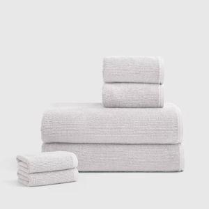 Turkish Ribbed Quick Dry Bath Sheet Bundle - Color: Silver