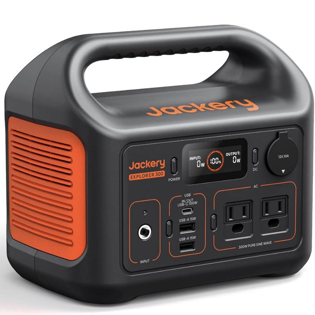 Jackery Portable Power Station Explorer 300, 292Wh Backup LiFePO4 Battery, Solar Generator for Outdoors Camping Travel Hunting Blackout (Solar Panel Optional)