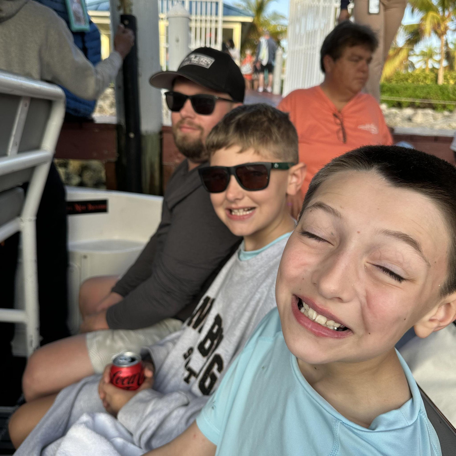Boat ride to see the pigs